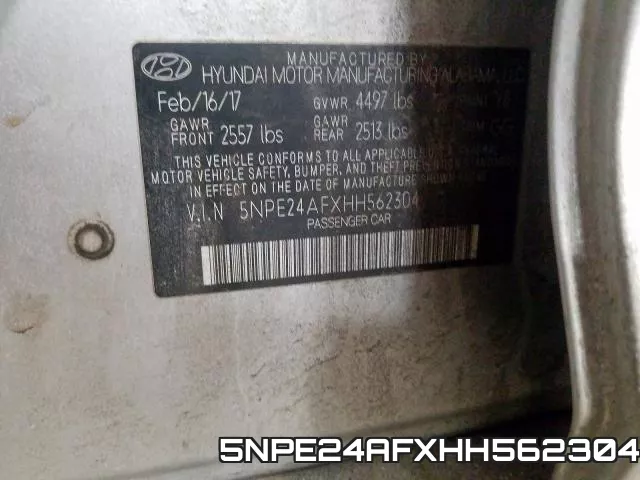 5NPE24AFXHH562304 фото 2