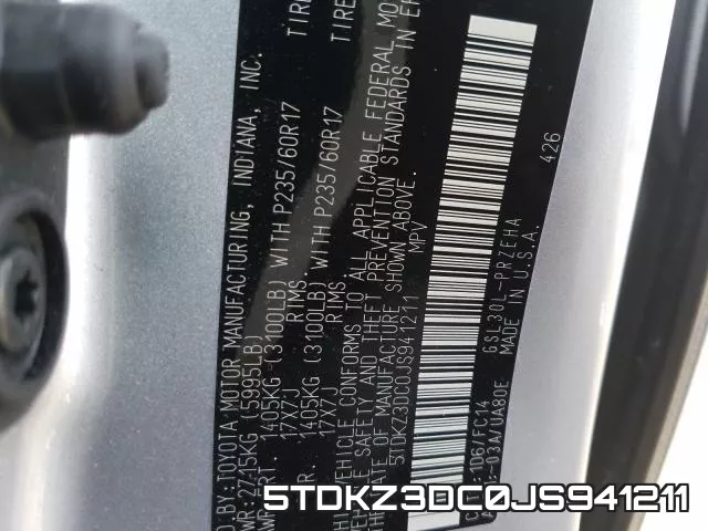 5TDKZ3DC0JS941211 фото 2