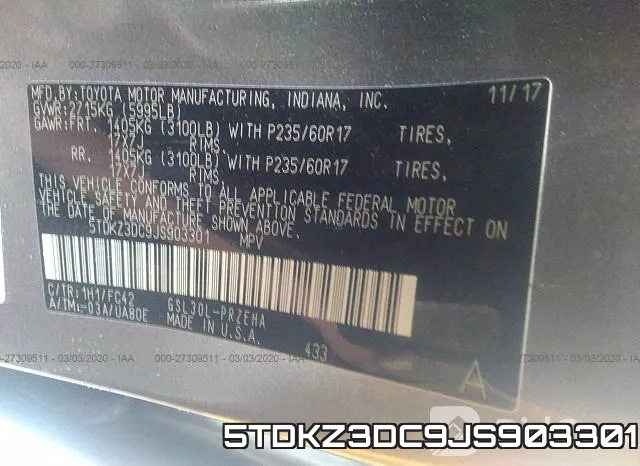5TDKZ3DC9JS903301 фото 9