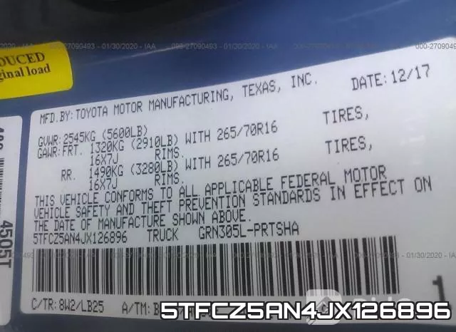 5TFCZ5AN4JX126896 фото 10
