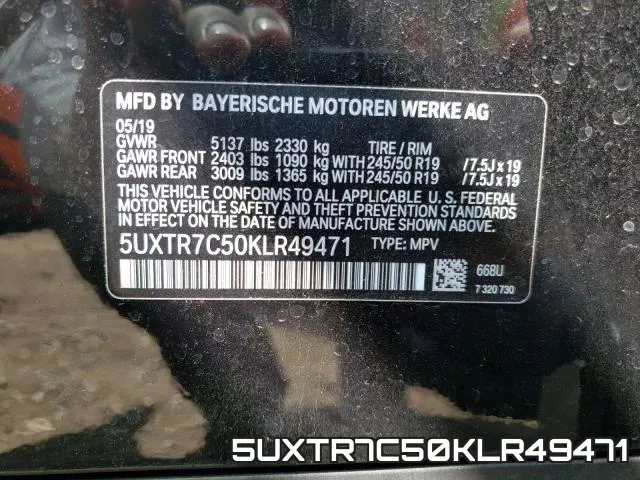 5UXTR7C50KLR49471 фото 2