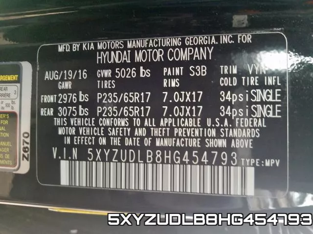 5XYZUDLB8HG454793 фото 2
