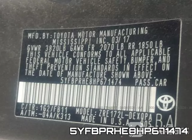 5YFBPRHE8HP671474 фото 10