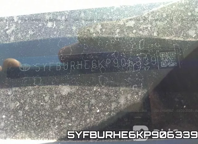 5YFBURHE6KP906339 фото 10
