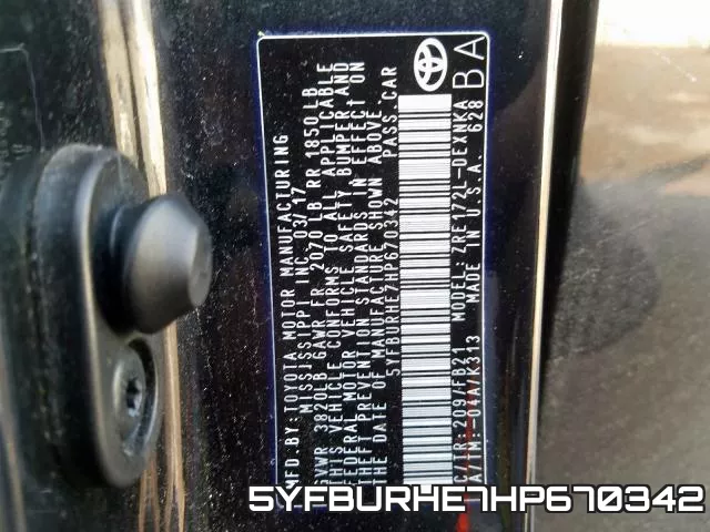 5YFBURHE7HP670342 фото 2