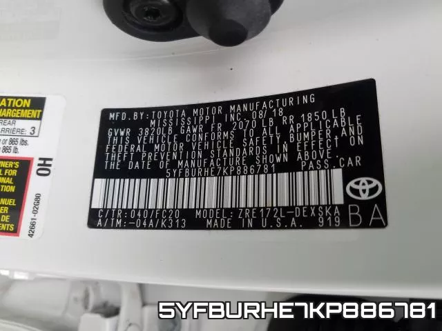 5YFBURHE7KP886781 фото 2