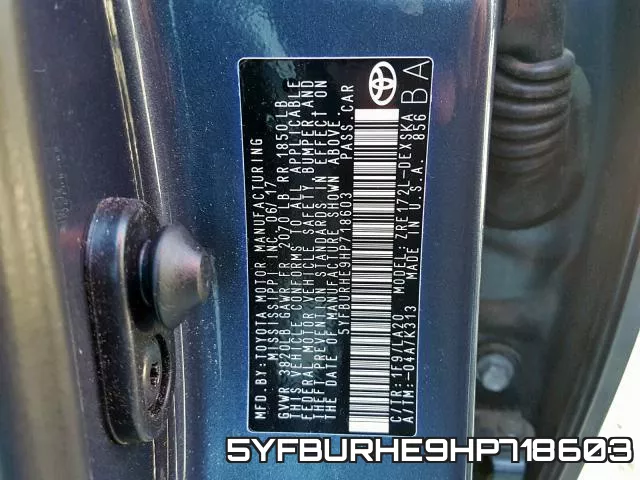 5YFBURHE9HP718603 фото 2