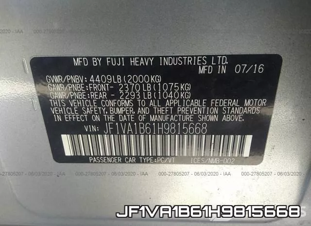 JF1VA1B61H9815668 фото 10