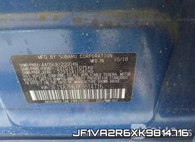 JF1VA2R6XK9814716 фото 10