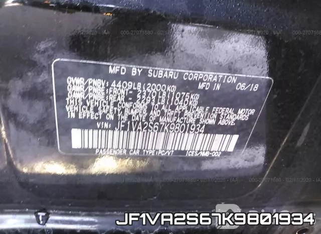 JF1VA2S67K9801934 фото 10