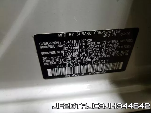 JF2GTAJC3JH344642 фото 2