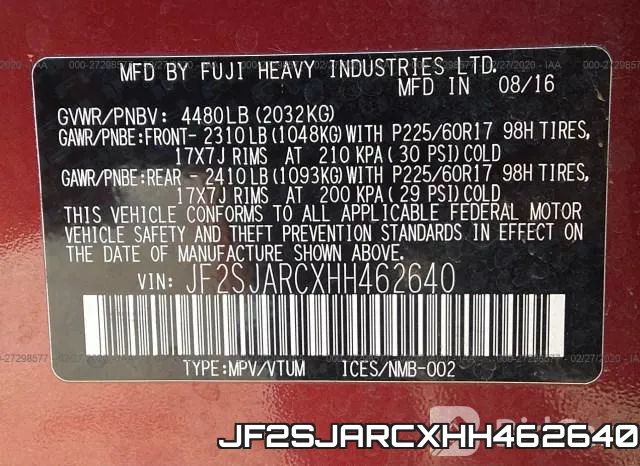 JF2SJARCXHH462640 фото 10
