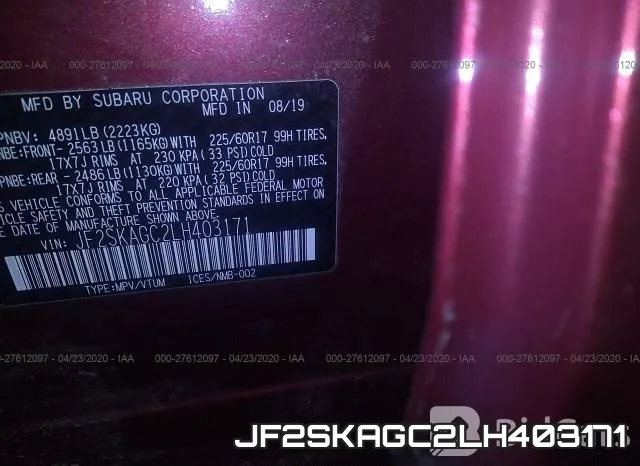JF2SKAGC2LH403171 фото 10