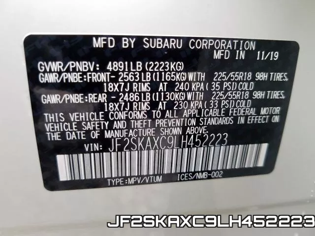 JF2SKAXC9LH452223 фото 2