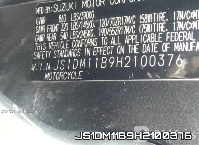 JS1DM11B9H2100376 фото 2
