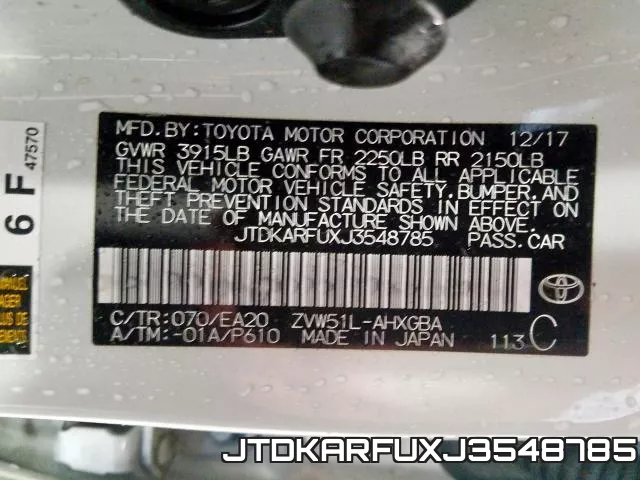JTDKARFUXJ3548785 фото 2