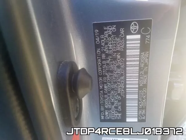 JTDP4RCE8LJ018372 фото 2