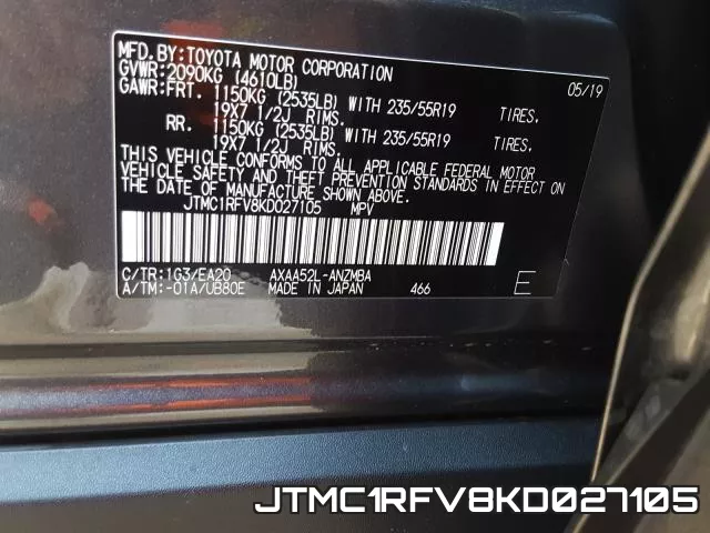 JTMC1RFV8KD027105 фото 2