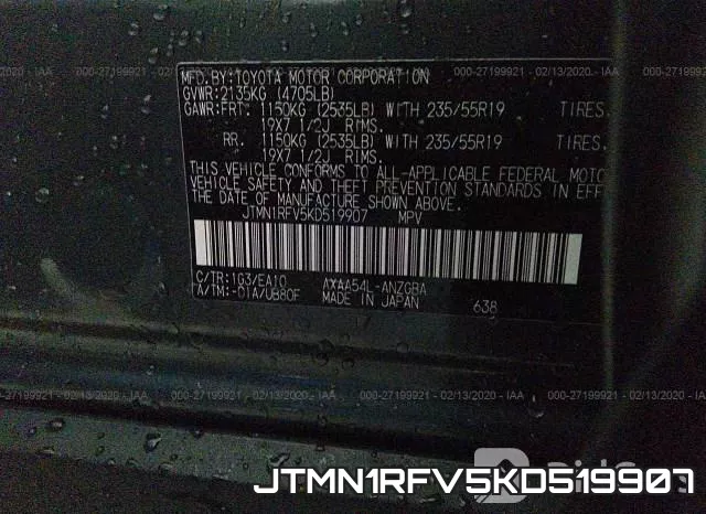 JTMN1RFV5KD519907 фото 10