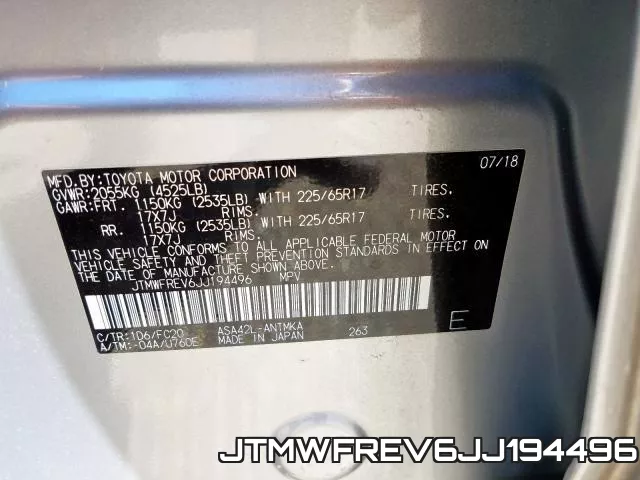 JTMWFREV6JJ194496 фото 2