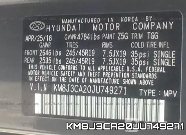KM8J3CA20JU749271 фото 10