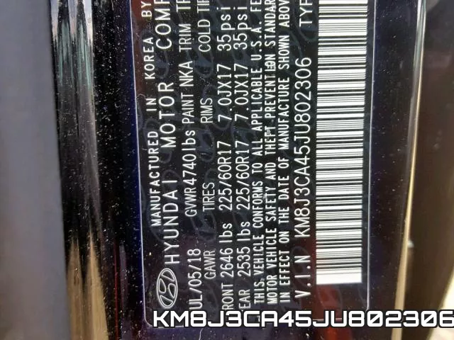 KM8J3CA45JU802306 фото 2