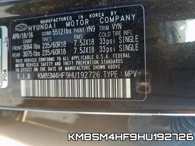 KM8SM4HF9HU192726 фото 2
