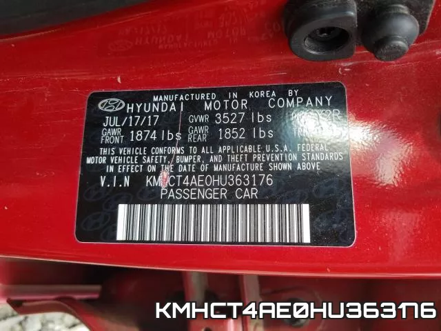 KMHCT4AE0HU363176 фото 2