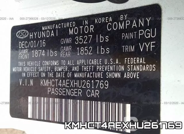 KMHCT4AEXHU261769 фото 10