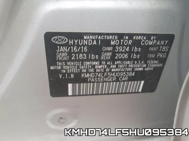 KMHD74LF5HU095384 фото 2