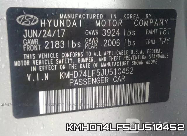 KMHD74LF5JU510452 фото 10