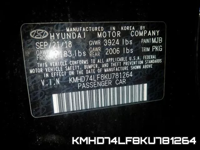 KMHD74LF8KU781264 фото 2