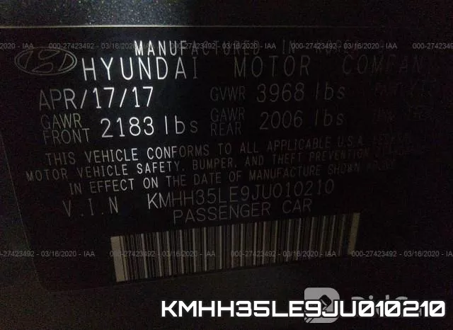 KMHH35LE9JU010210 фото 10