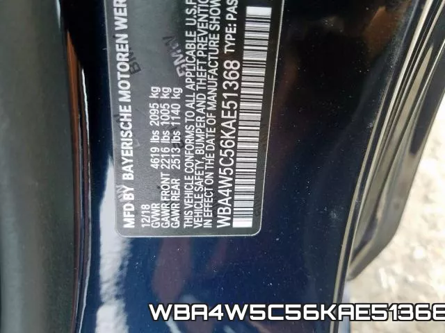 WBA4W5C56KAE51368 фото 2