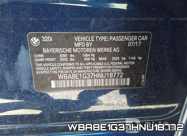 WBA8E1G37HNU18772 фото 10