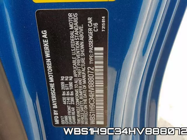 WBS1H9C34HV888072 фото 2