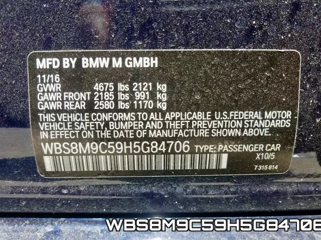 WBS8M9C59H5G84706 фото 2