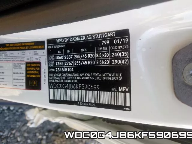 WDC0G4JB6KF590699 фото 2
