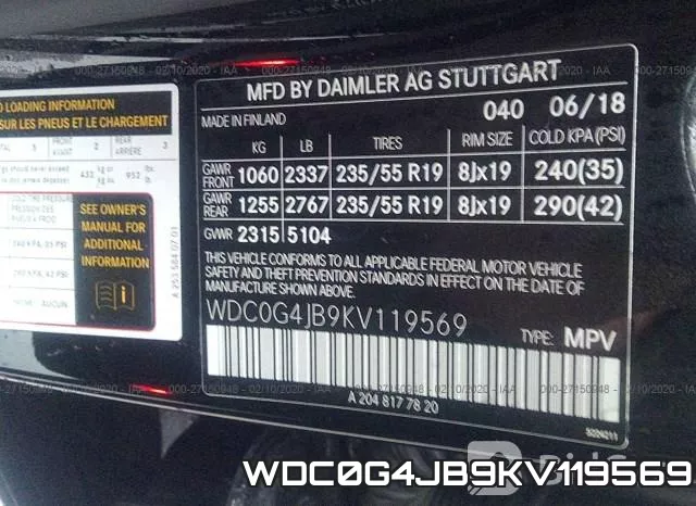 WDC0G4JB9KV119569 фото 10