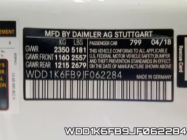 WDD1K6FB9JF062284 фото 2