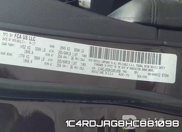 1C4RDJAG8HC881098 фото 10