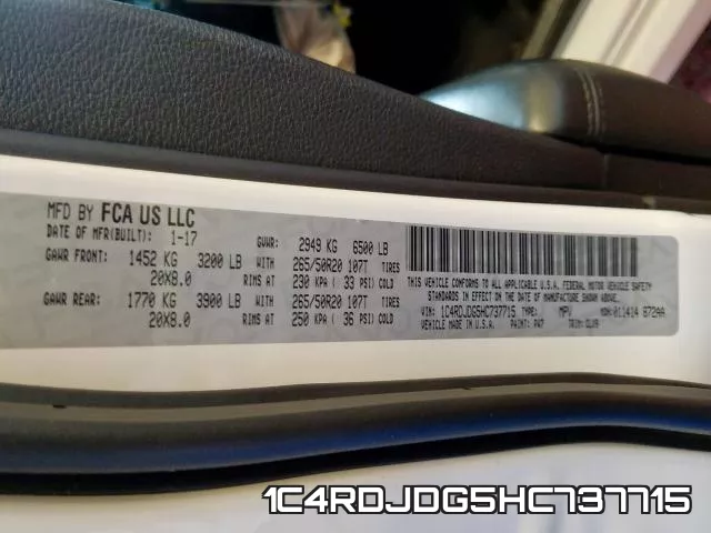 1C4RDJDG5HC737715 фото 2