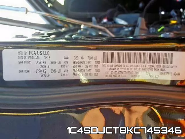 1C4SDJCT8KC745346 фото 2