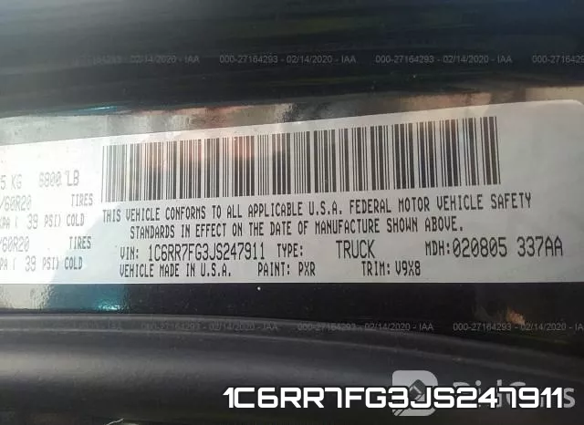 1C6RR7FG3JS247911 фото 10