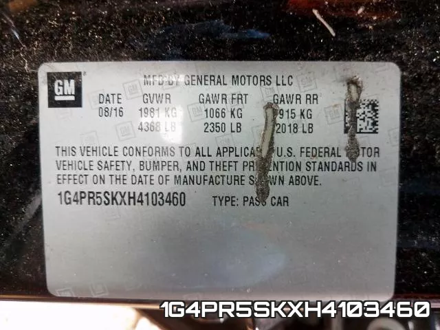 1G4PR5SKXH4103460 фото 2