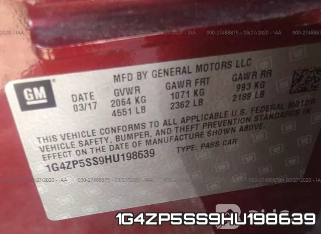 1G4ZP5SS9HU198639 фото 10