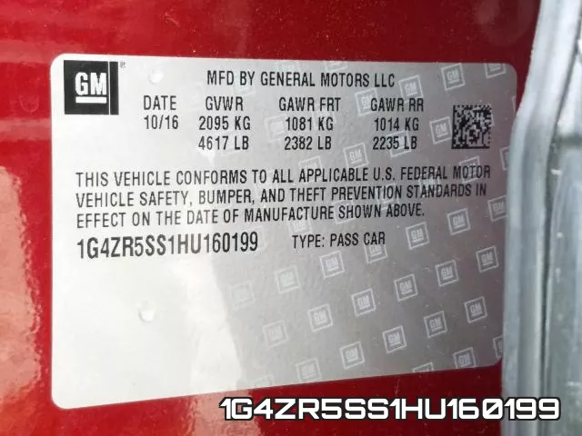 1G4ZR5SS1HU160199 фото 2