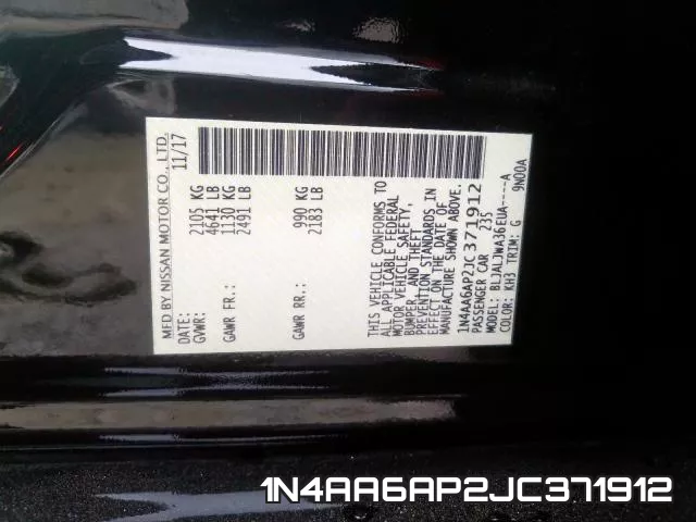 1N4AA6AP2JC371912 фото 2