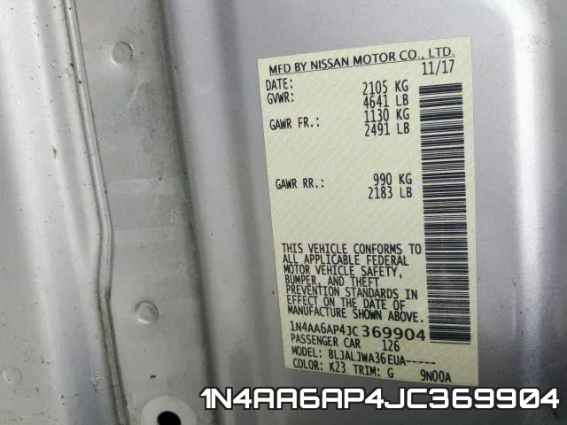 1N4AA6AP4JC369904 фото 2