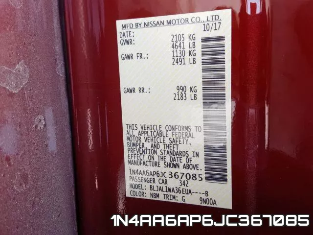 1N4AA6AP6JC367085 фото 2
